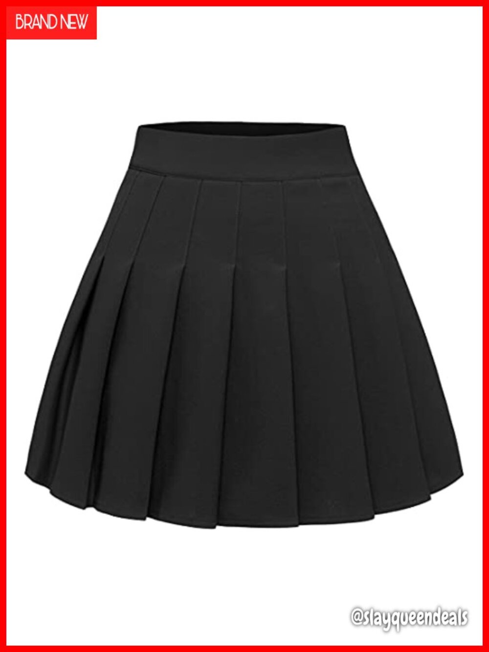 Pleated Mini Skater Skirt High Waist A-Line Polyester Spandex
